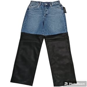 Blank NYC jeans The Baxter rlhigh waist straight leather leg sz 27